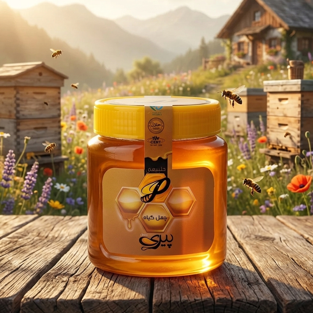 عسل چهل گیاه طبیعی ۵۰۰ گرمی | عسل پیری