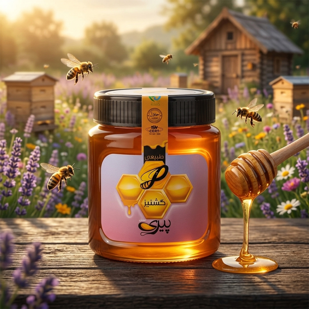 عسل گشنیز طبیعی ۵۰۰ گرم عسل پیری